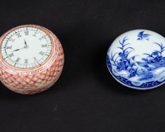 Two Porcelain Seal Paste Boxes