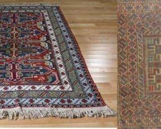 Vintage and Finely Hand Woven Area Carpet Together