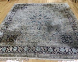 Vintage And Finely Hand Woven Silk Carpet