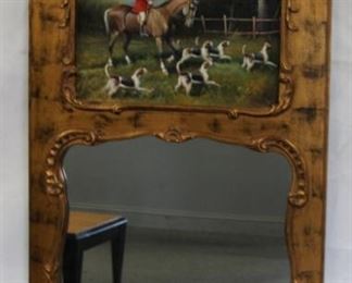 Vintage Giltwood Trumeau Mirror 