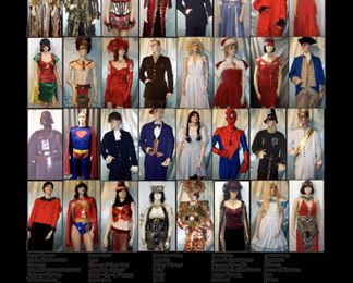 200 costume outfits, accessories, wigs, hats