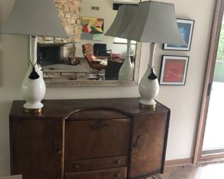 antique dresser buffet (lamps not for sale)