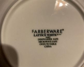 Farberware lattice white dishes