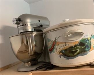 Steel KitchenAid artisan mixer -this is the higher end model, Crock Pot