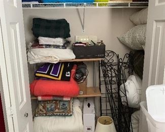 All manner of household items -lamps, throw blankets, display racks, towels