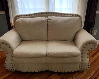 Linen loveseat