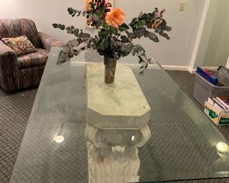 Contemporary glass dining table
