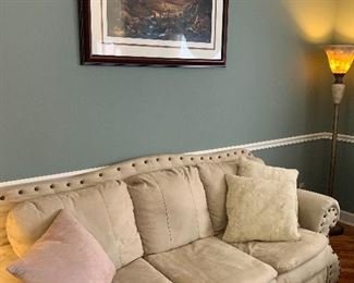 Linen sofa, Noah's Ark print