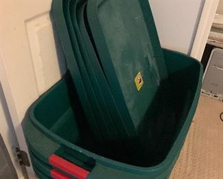 Dozens of tubs in many sizes and shapes -think ahead to Christmas storage!