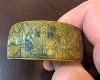 Brass bracelet from 1939 Golden Gate International Exposition