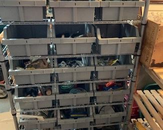 Rolling cart of tools and parts