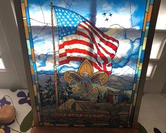 BSA Stainglass Eagle Scout $50