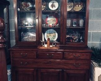 Henkle Harris China Cabinet 2 pc. & Horse Items!!