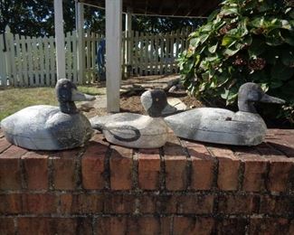 3 Wooden Working Duck Decoys,