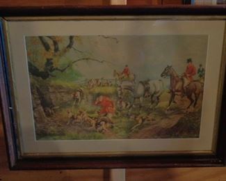 Framed Hunt Scene Picture