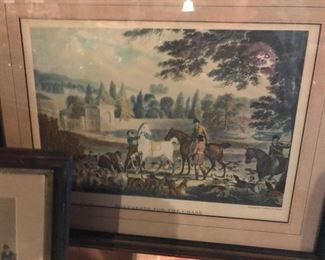Framed Hunt Scene Picture