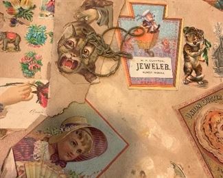 c.1890 die cut scrapbook, some items from Muncie, Indiana