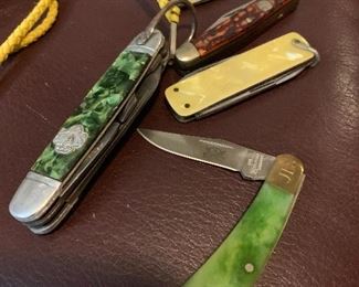 Pocket knives, boy scout, green is Colonel Littleton