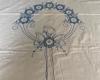 Embroidered bed spread