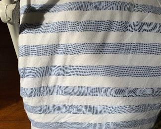Blue and white duvet