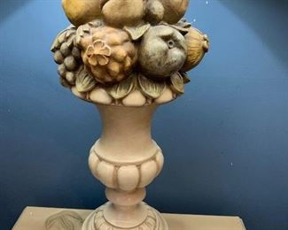 Pair of heavy plaster lamps, Chapman Manufacturing Company, topiary lamp -Hollywood Regency