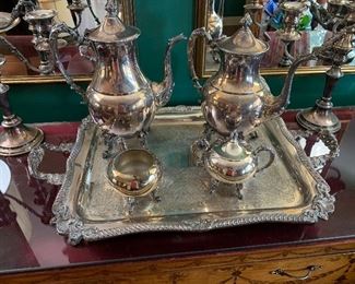 Silver plate tea set