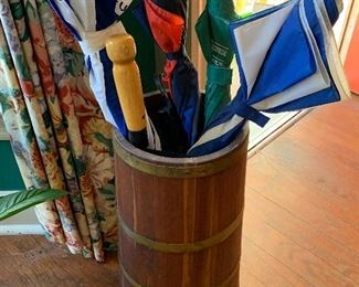 Butter churn umbrella stand