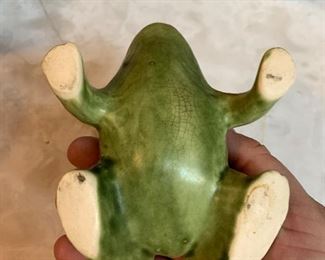Bottle of frog planter