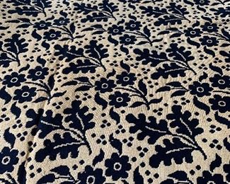 Blue and white coverlet