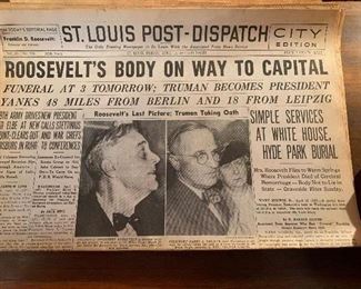 Roosevelt dies FDR