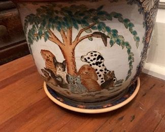 Dog flower pot