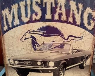 Metal Mustang sign