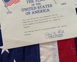1977 flag flown over US Capital