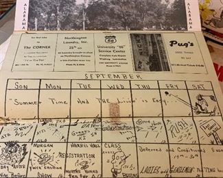 1958 U of A Bama calendar