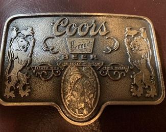 Coors pewter belt buckle