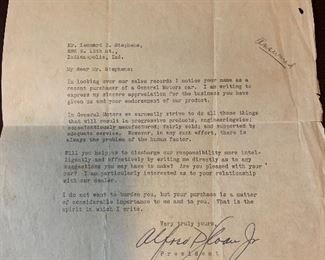 1935 ALS from Alfred P. Sloan, Jr., President of General Motors