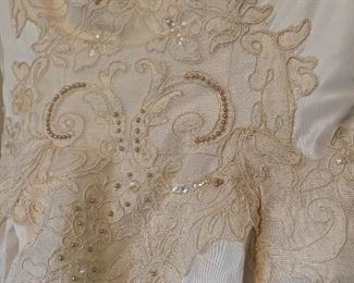 Detail of vintage wedding gown
