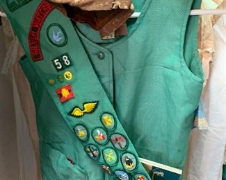 Vintage Girl Scout uniform. Also lots of vintage Girl Scout handbooks, tent, canteens, etc.