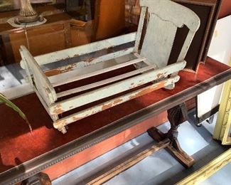 Rocking doll bed and sofa table