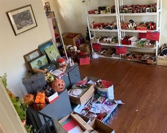 Another view of holiday room also boxes and boxes of greeting cards and office paper