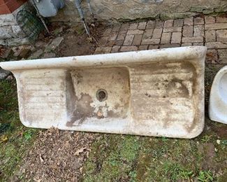 Two massive farm sinks cast iron with enamel. In great condition