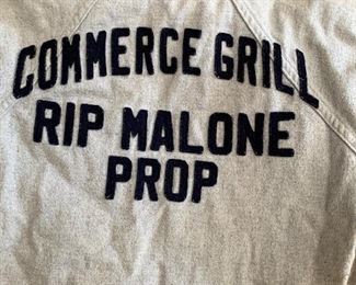 Wool baseball uniform Commerce Grill Rip Malone proprietor