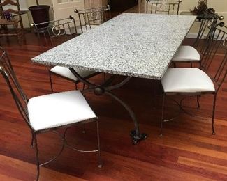 Weighs a TON!  Bring your help to move this fantastic granite table.