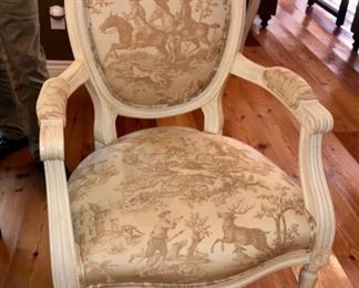 Set of eight toile chairs -very beautiful!