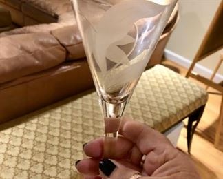 Etched glassware