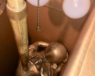 Fab vintage bronze figural lamp