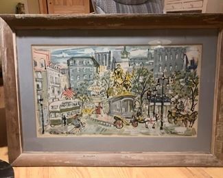 Vintage Claude Rodewald silkscreens - NY & Chicago