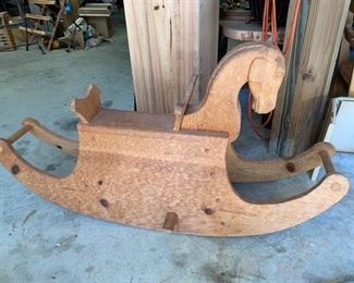 Wood rocking horse