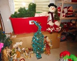 10.5 Christmas Tree in Box.. 8 Foot Christmas Tree in Red Bin