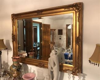 Vintage Ornate gold mirror 